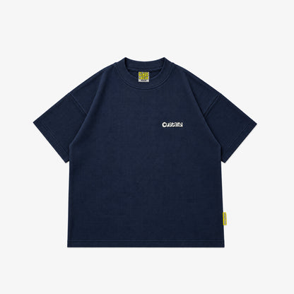 Waffle Embroidered T-Shirt | Navy