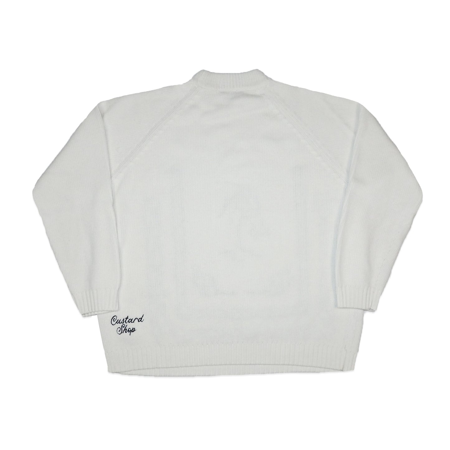 Custard Reclaimed White Pattern Jumper | Size Large