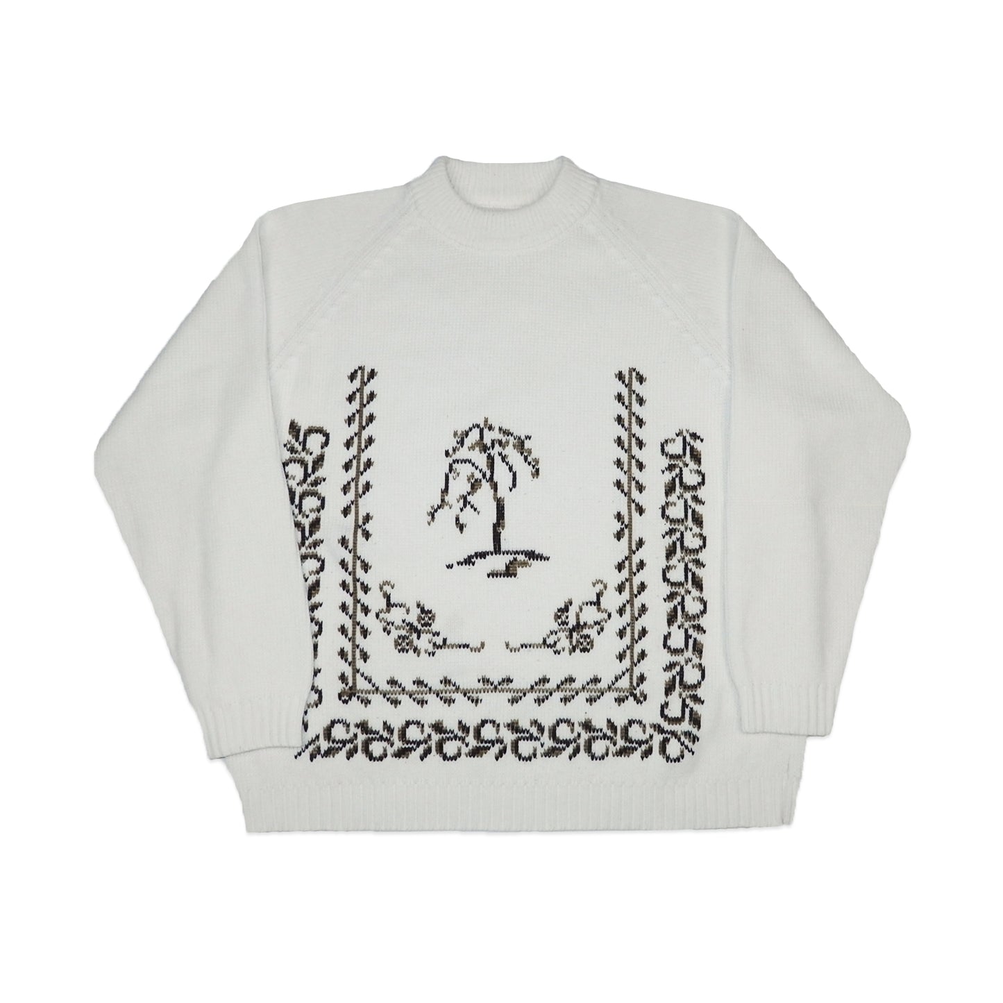 Custard Reclaimed White Pattern Jumper | Size Large