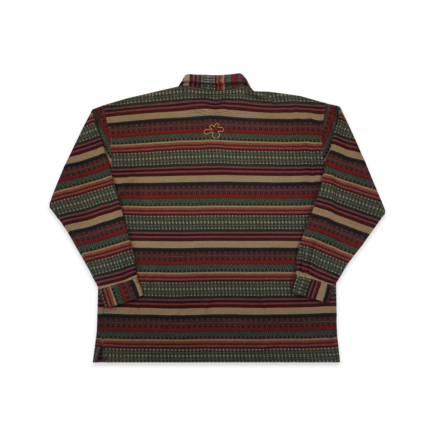Custard Reclaimed Patterned Polo Shirt | Size Large