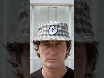 Plaid Cotton Pillbox Graffiti Adjustable Cap