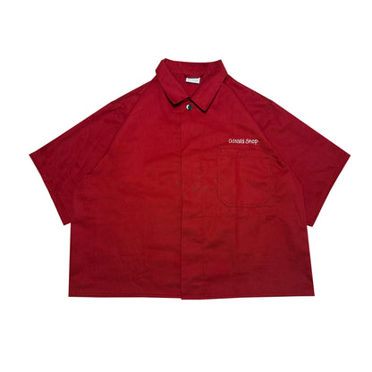 Custard Reclaimed Dark Red Workwear Shirt | Size Large