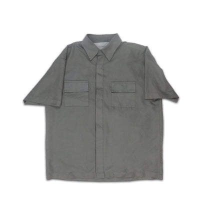 Custard Reclaimed Short Sleeve Grey Shirt | Size Medium