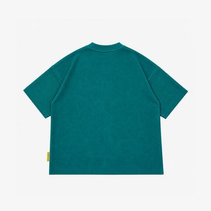Waffle Embroidered T-Shirt | Teal