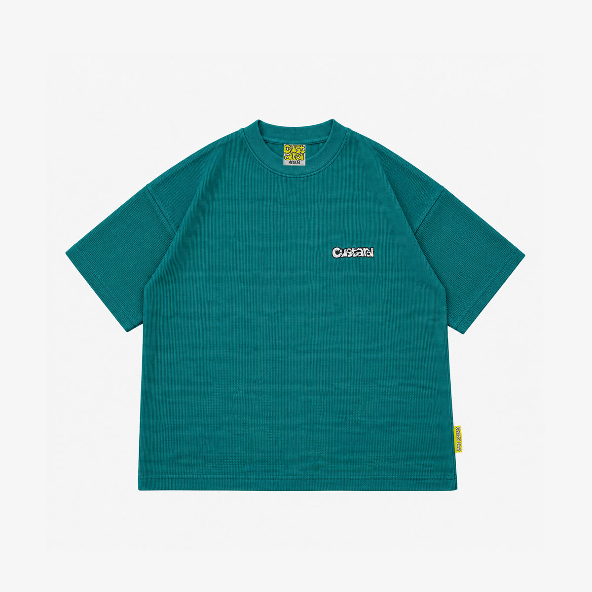 Waffle Embroidered T-Shirt | Teal
