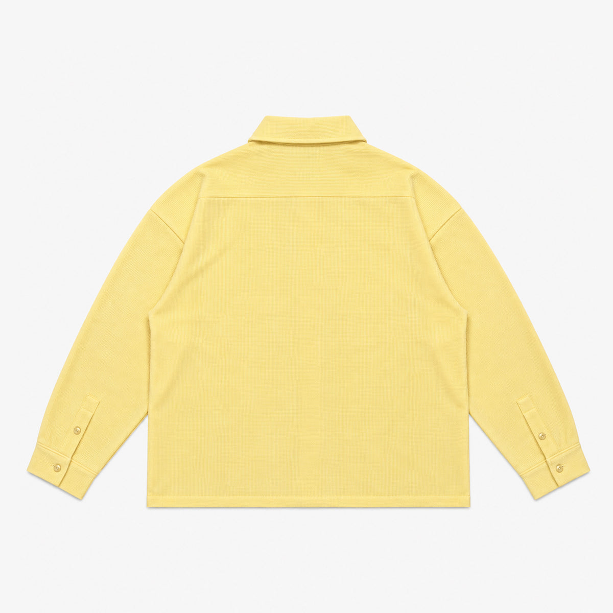 Waffle Long Sleeve Button-up Shirt | Pastel Yellow