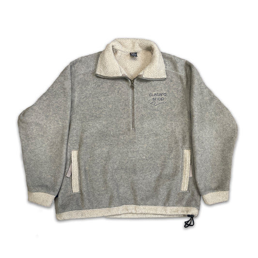 Custard Reclaimed Beige 1/4 Zip Sherpa Fleece | Size Large