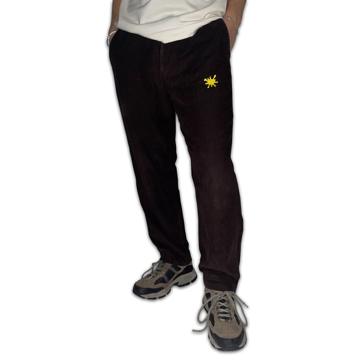 Custard Reclaimed Brown Corduroy Trousers | Size 34"