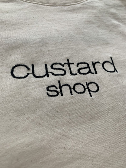 Custard Shop Official Embroidered Chest Logo | Beige Custard Shop Official