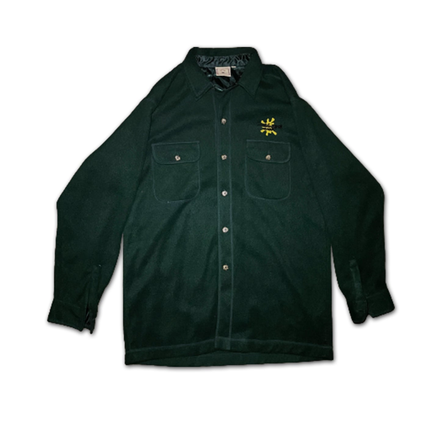 Custard Reclaimed Dark Green Quilted Fleece Jacket | Size Small Custard Shop Official