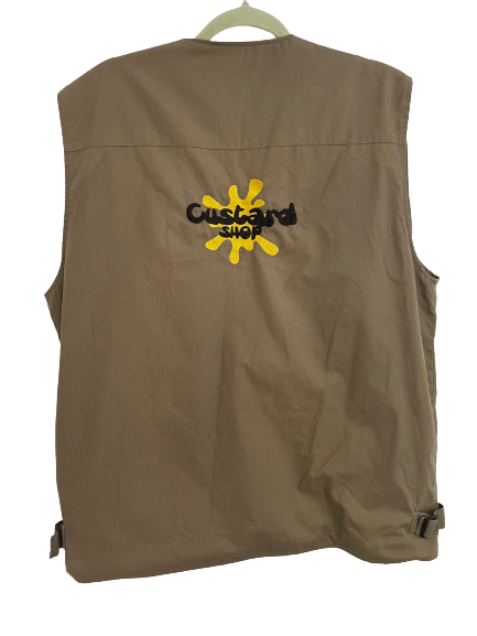 Custard Reclaimed Embroidered Fishing Vest | Size Large Custard Shop Official