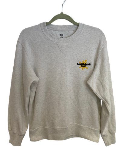 Custard Reclaimed Grey Embroidered Sweatshirt | Size Small Custard Shop Official