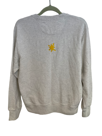 Custard Reclaimed Grey Embroidered Sweatshirt | Size Small Custard Shop Official