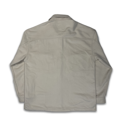 Custard Reclaimed Button-Up Beige Corduroy Shirt | Size Large