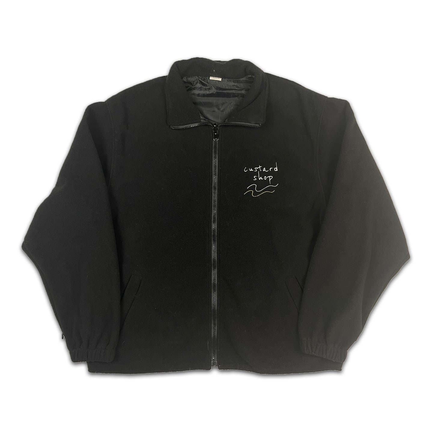 Custard Reclaimed Black Full-Zip Fleece | Size Large