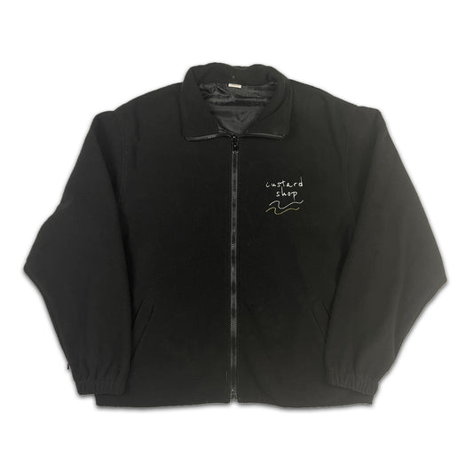 Custard Reclaimed Black Full-Zip Fleece | Size Large