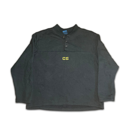 Custard Reclaimed Black Button-Up Sweatshirt | Size XL
