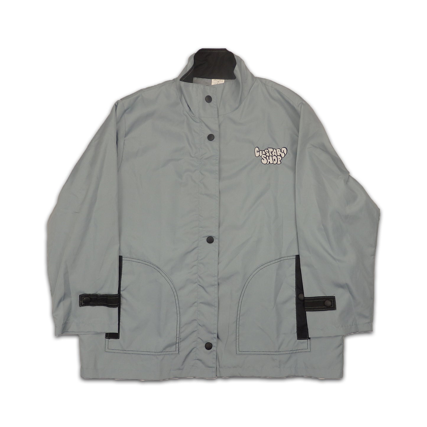 Custard Reclaimed Blue Nylon Pop-Button Jacket | Size Large