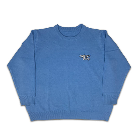 Custard Reclaimed Baby Blue Jumper | Size Large