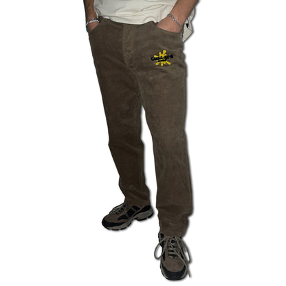 Custard Reclaimed Brown Corduroy Trousers | Size 36"