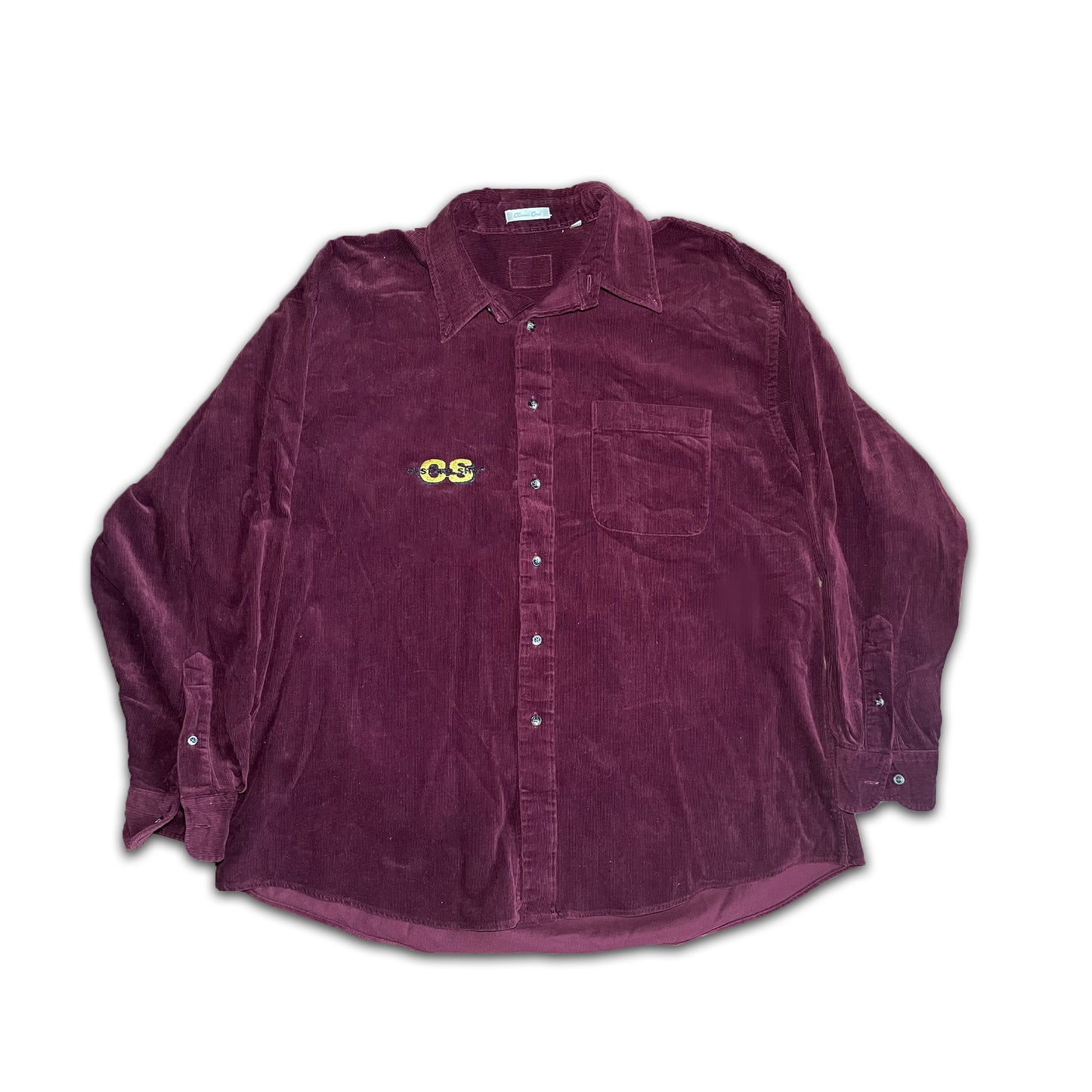 Custard Reclaimed Burgundy Corduroy Shirt | Size XL