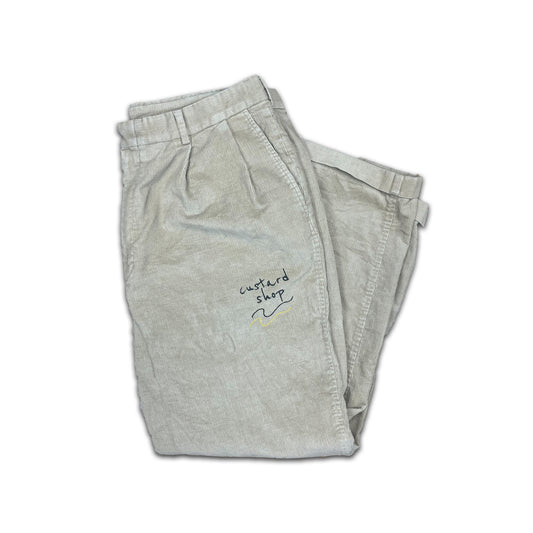 Custard Reclaimed Corduroy Trousers | Size 38" x 32"