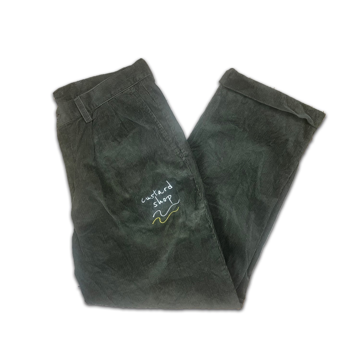 Custard Reclaimed Dark Green Corduroy Trousers | Size 34" x 32"