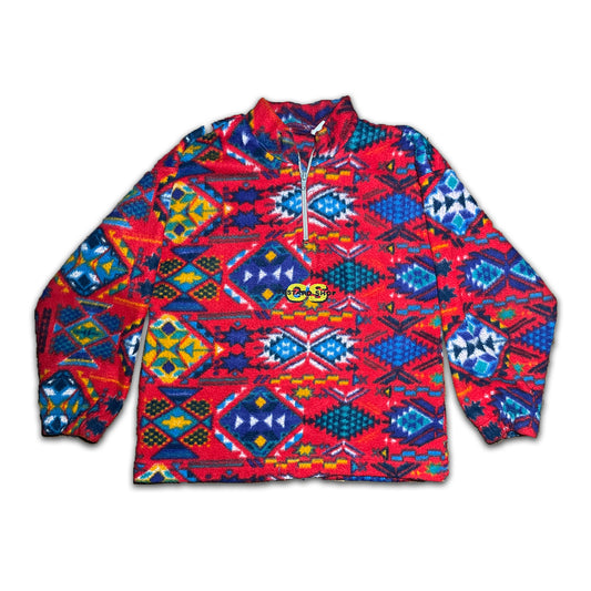 Custard Reclaimed Cropped Patterned 1/4 Zip Fleece Size 4-6