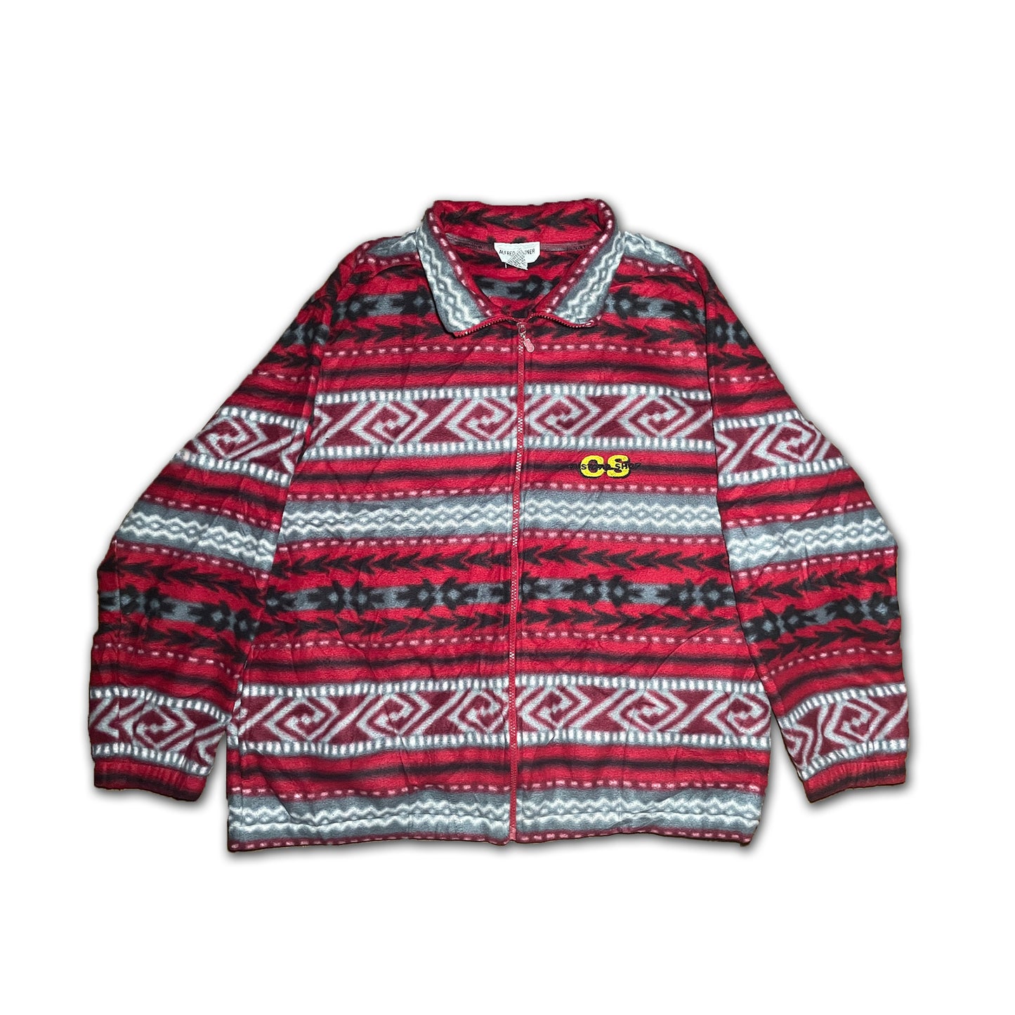 Custard Reclaimed Winter Patterned Full-Zip Fleece | Size Large