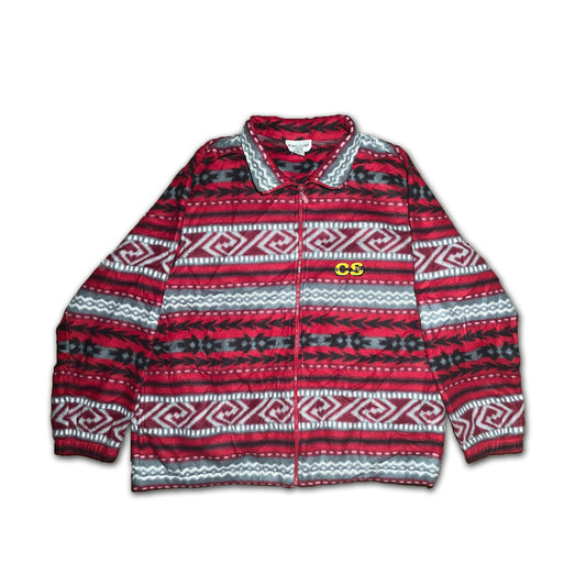Custard Reclaimed Winter Patterned Full-Zip Fleece | Size Large