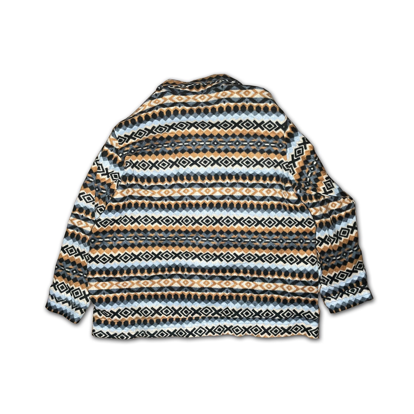 Custard Reclaimed Winter Patterned Full-Zip Fleece | Size Large
