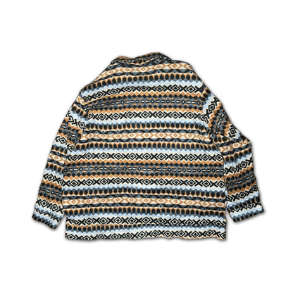 Custard Reclaimed Winter Patterned Full-Zip Fleece | Size Large