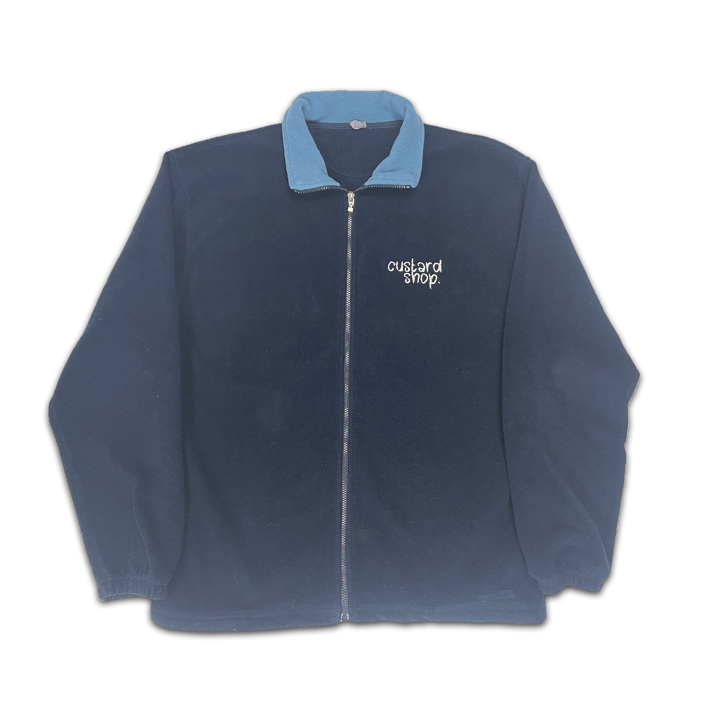 Custard Reclaimed Blue Full-Zip Fleece | Size Large