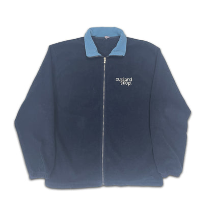 Custard Reclaimed Blue Full-Zip Fleece | Size Large