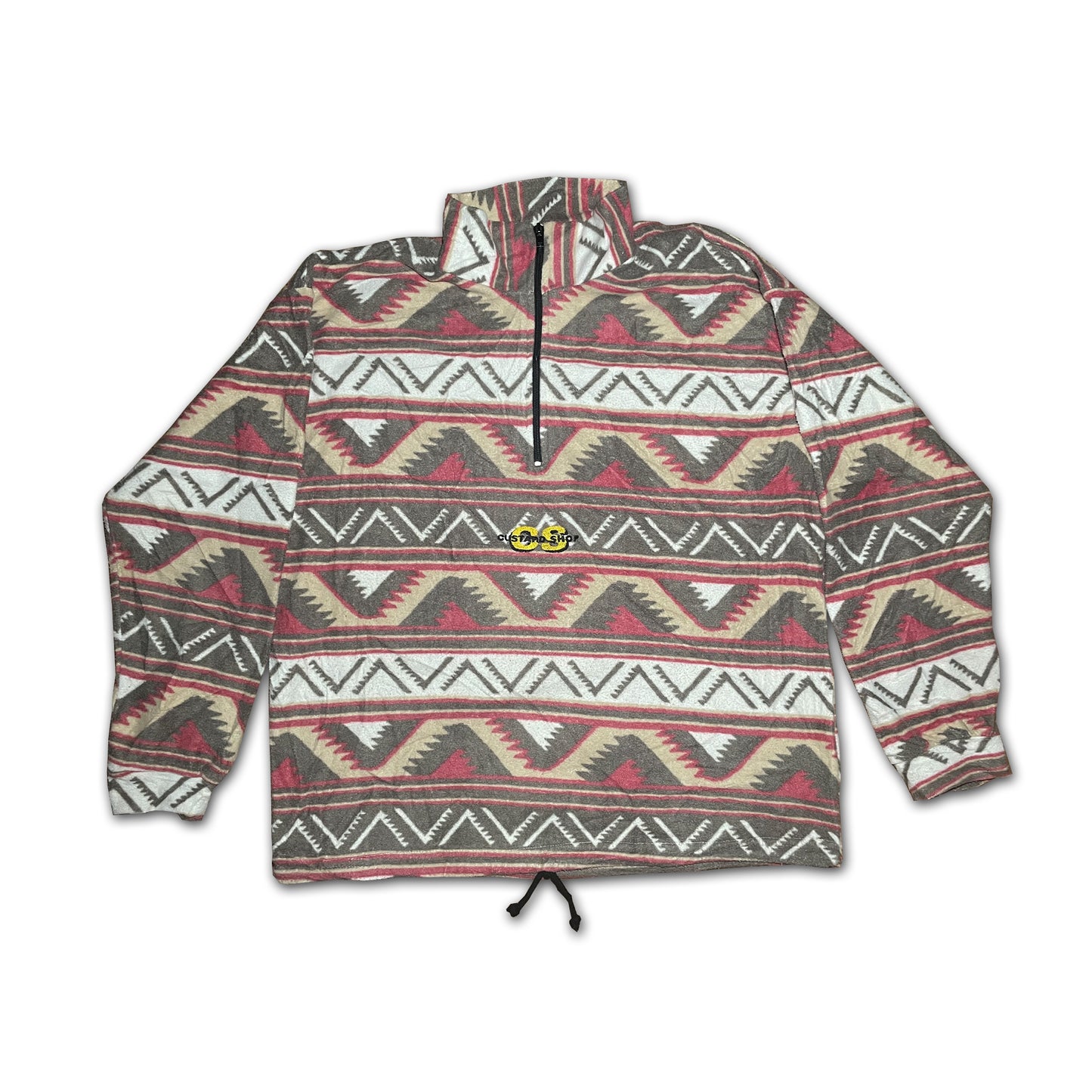 Custard Reclaimed Winter Patterned 1/4 Zip Fleece | Size Small