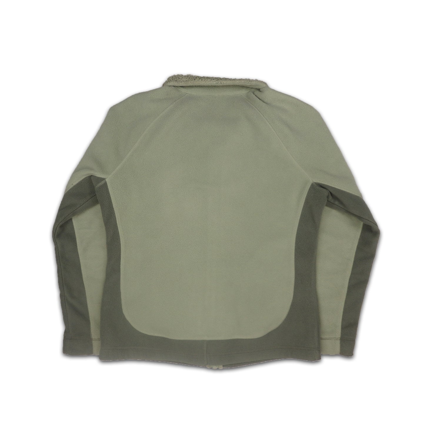 Custard Reclaimed Two-Tone Green Full-Zip Fleece | Size Small
