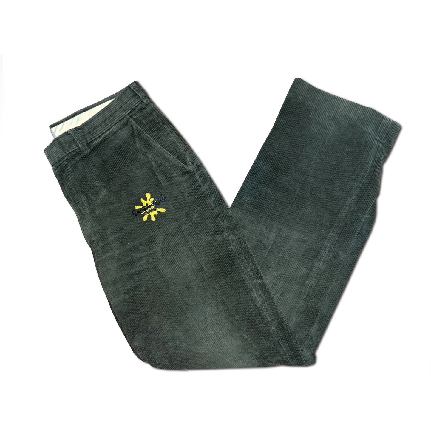 Custard Reclaimed Green Corduroy Trousers | Size 34"