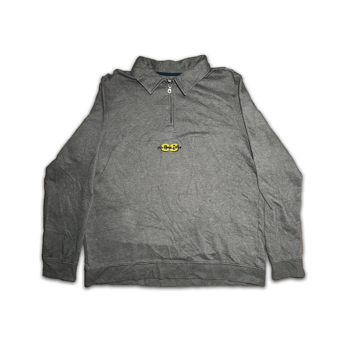 Custard Reclaimed Grey 1/4 Zip Sweatshirt | Size Large