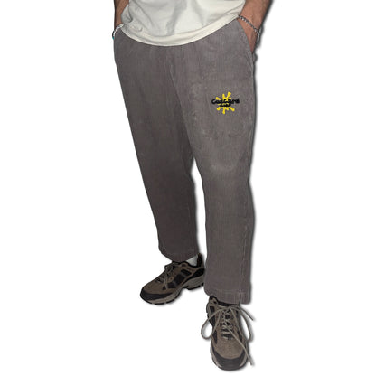 Custard Reclaimed Grey Corduroy Trousers | Size 33"