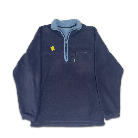 Custard Reclaimed 1/4 Zip Blue Fleece | Size Medium