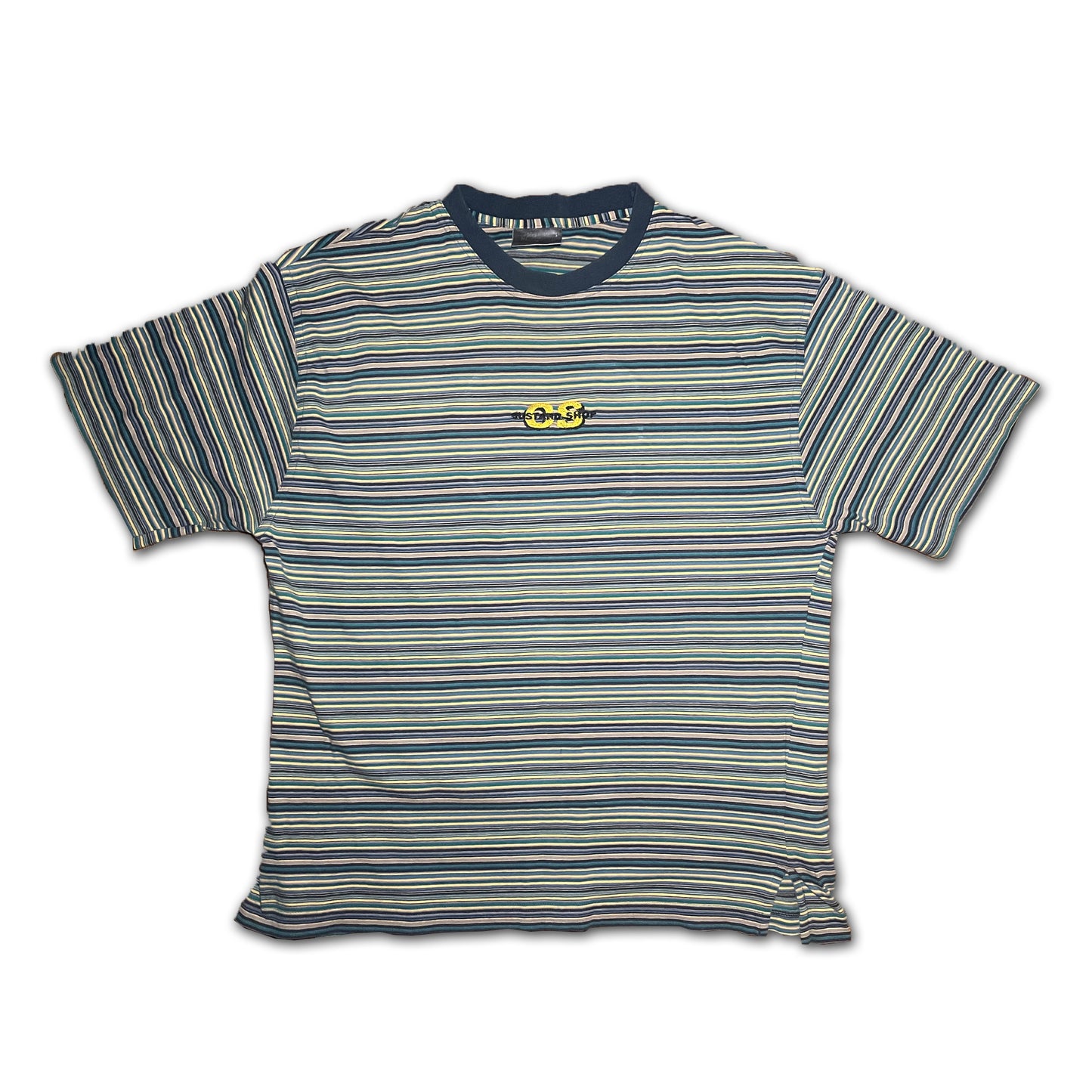 Custard Reclaimed Striped T-Shirt | Size Large