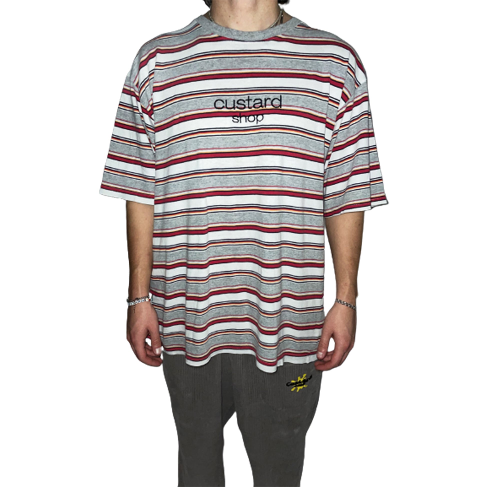 Custard Reclaimed Striped T-Shirt | Size Large Custard Shop Official