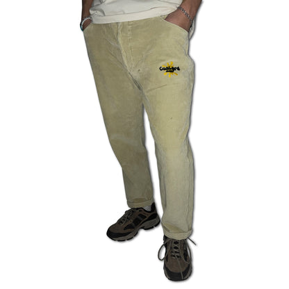 Custard Reclaimed Cream Corduroy Trousers | Size 38"