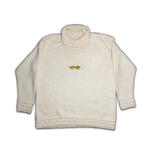 Custard Reclaimed Wool Roll-Neck Jumper | Size Medium