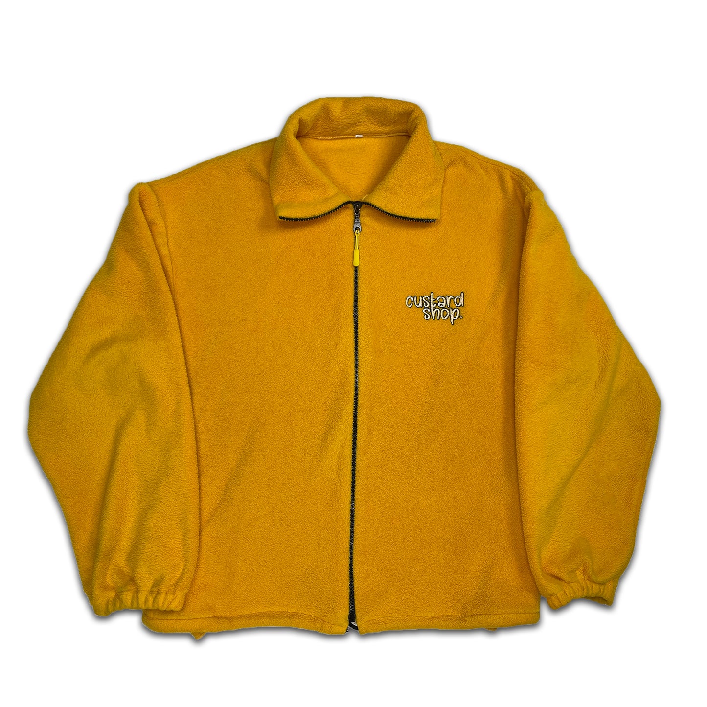 Custard Reclaimed Yellow Full-Zip Fleece Jacket | Size Large